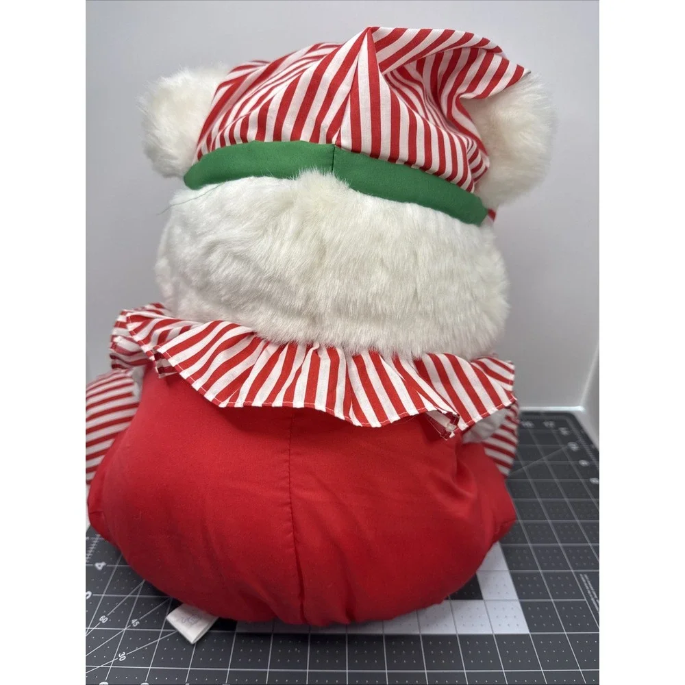 Vtg 1992 White Teddy Bear Happiness Aid By Well‎ Made Toys Christmas Snuggables